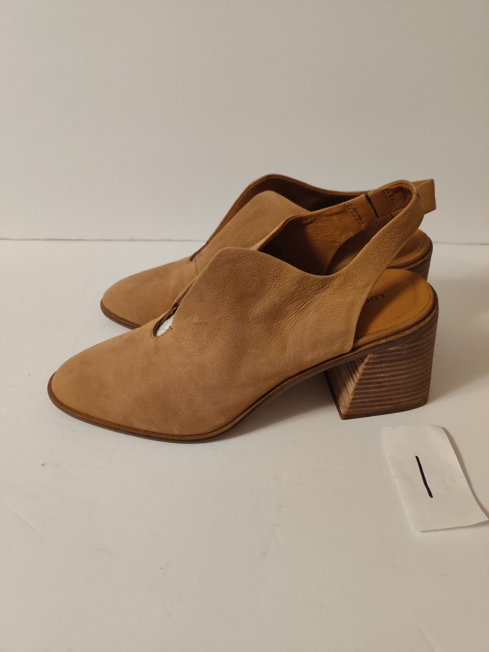 Lucky Brand Lisza Slingback Bootie Brown Block Heel 40 US 9